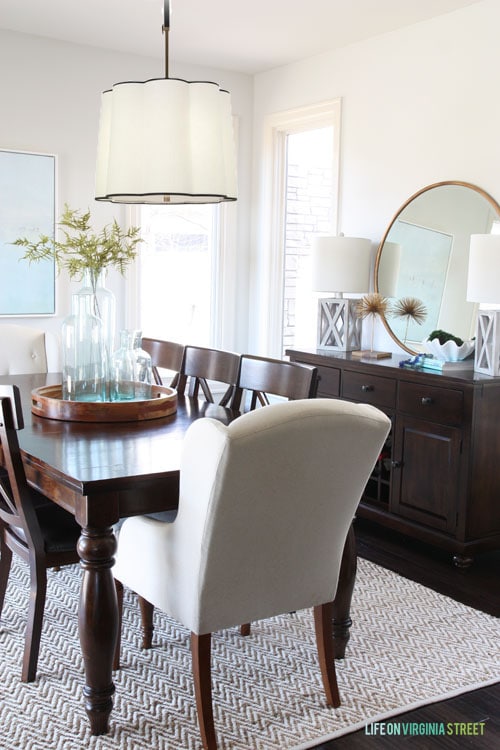 {Scalloped White, Black and Brass Light}