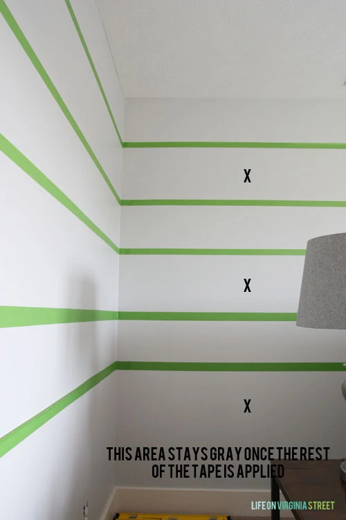 How To Achieve Perfectly Striped Walls - Details on How to Tape and where to paint for perfect stripes. - Life on Virginia Street