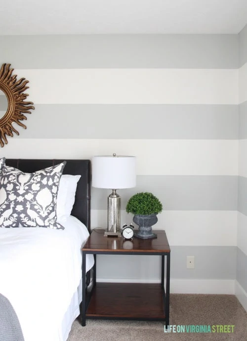 How To Achieve Perfectly Striped Walls - Floor to Ceiling Stripes - Life on Virginia Street