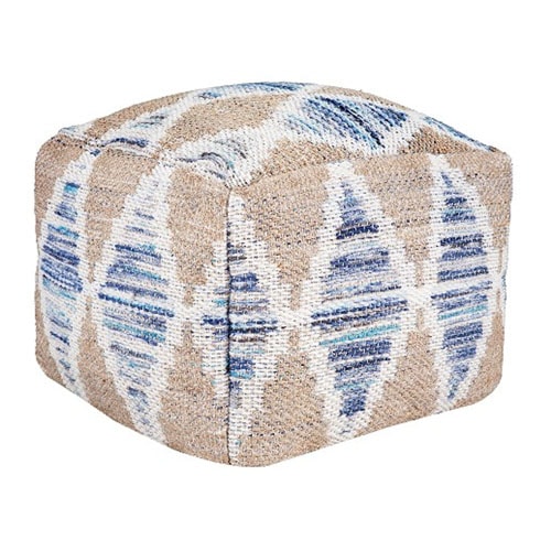 {Blue and Tan Pouf}