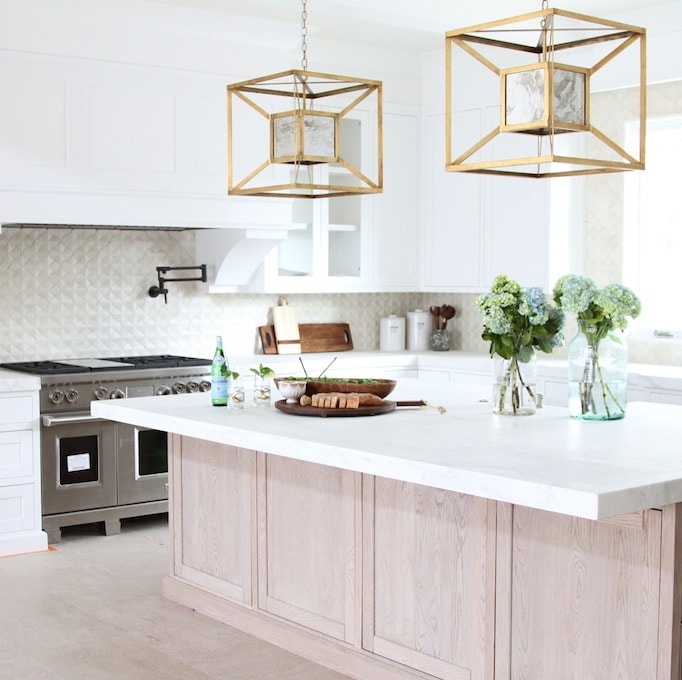 { Marble Countertops in a Modern Mediterranean Kitchen } 