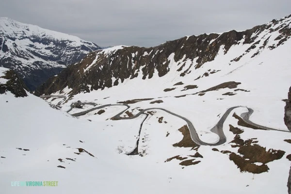 The Austrian Alps pass with hairpin turns throughout our drive. 