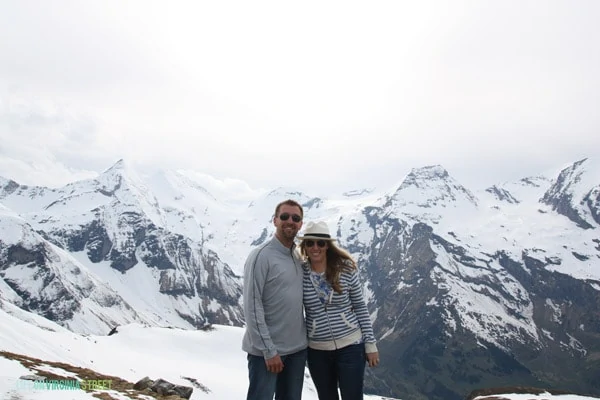 Gorgeous views from the mountain top in the Alps. 