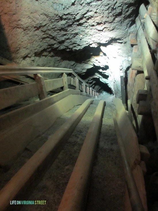 Journeying underground during our Salzburg salt mine tour in Austria. 