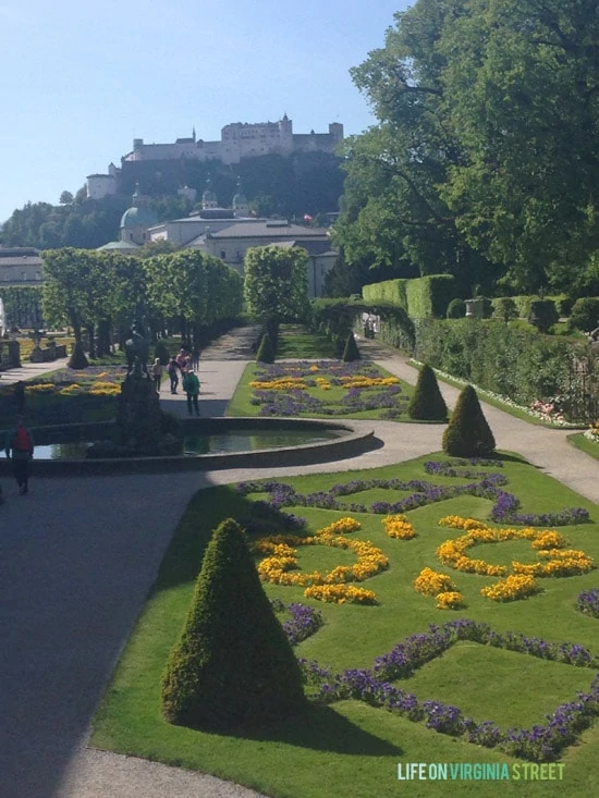 Beautiful view of the Salzburg gardens. 