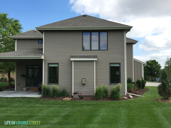 Backyard - Before Grass Removal house view - Life On Virginia Street