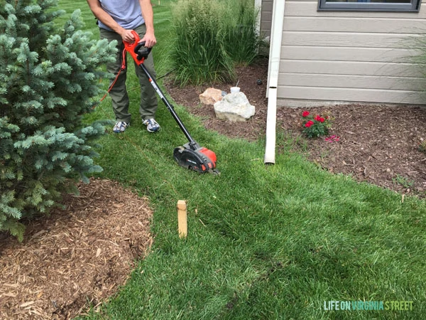 Backyard - Removing Grass scoring - Life On Virginia Street