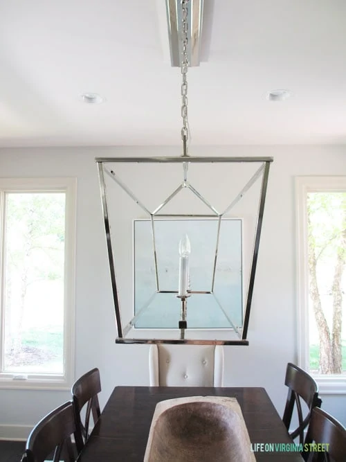 This is the new Dining Room Chandelier we chose after much deliberation. I love the industrial but elegant look! - Life On Virginia Street