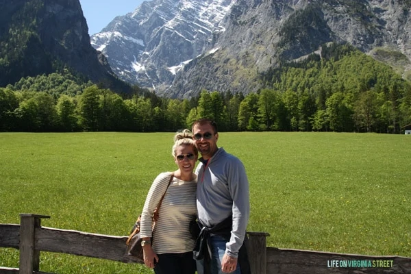 Beautiful green field near Lake Königssee in Germany. 