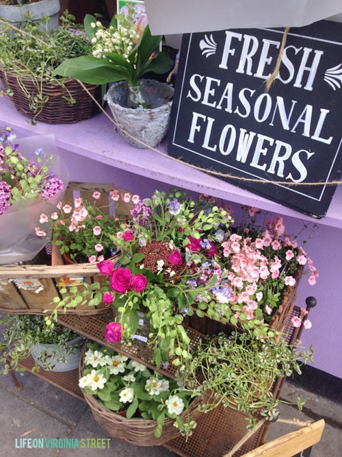 London - Wildflower Cafe flower stand- Life On Virginia Street