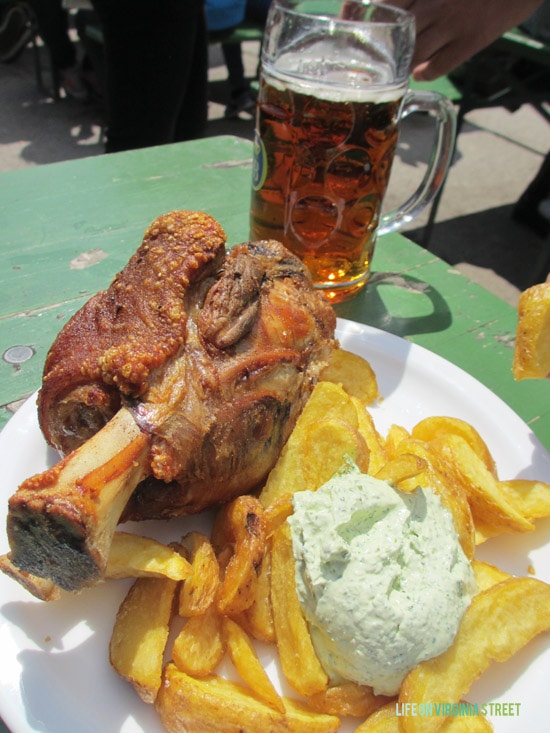 Amazing food at the Munich Beer Garden. 
