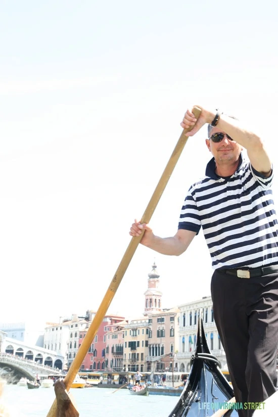Our Gondolier in Venice.