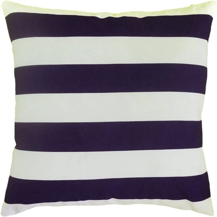 {Navy Striped Pillow}