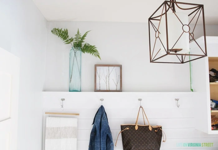 DIY Gold Stick Art mudroom reality - Life On Virginia Street