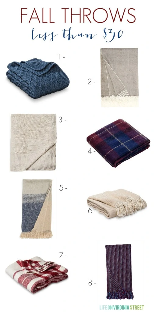 Affordable Fall Throws under $30 - Life On Virginia Street