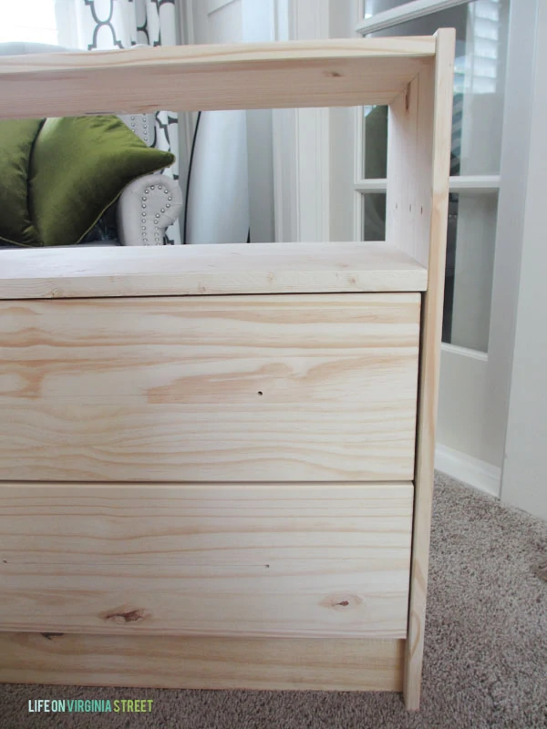 The Ikea dresser with the drawers in it.
