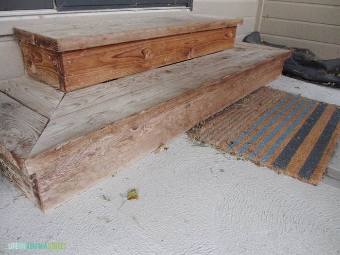 Back Porch Steps BEFORE - Life On Virginia Street