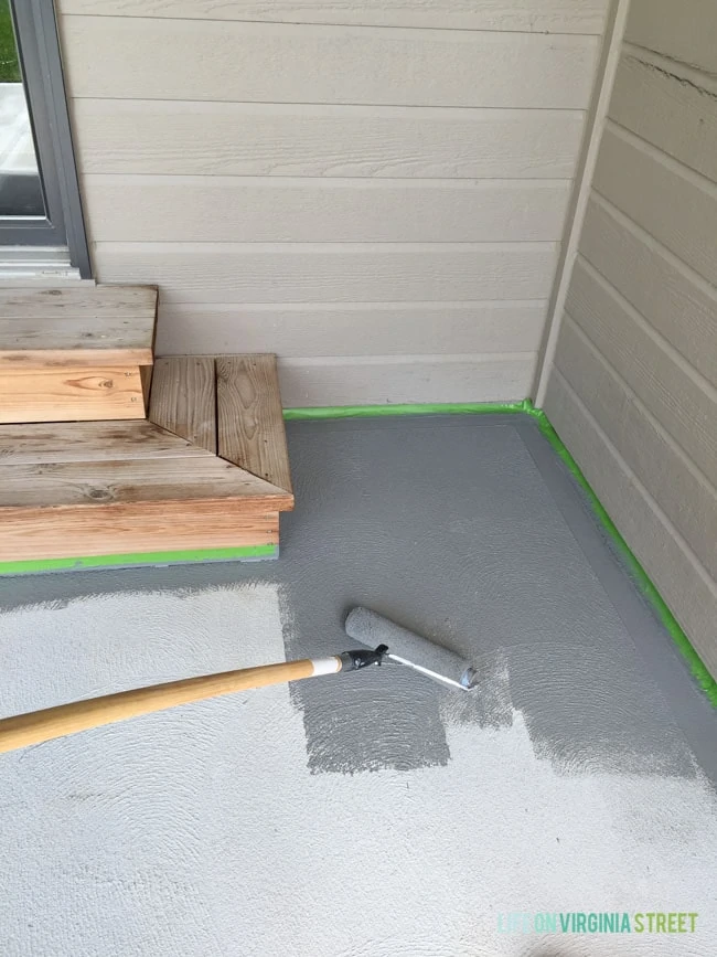 Painting our concrete patio with Behr DeckOver Application