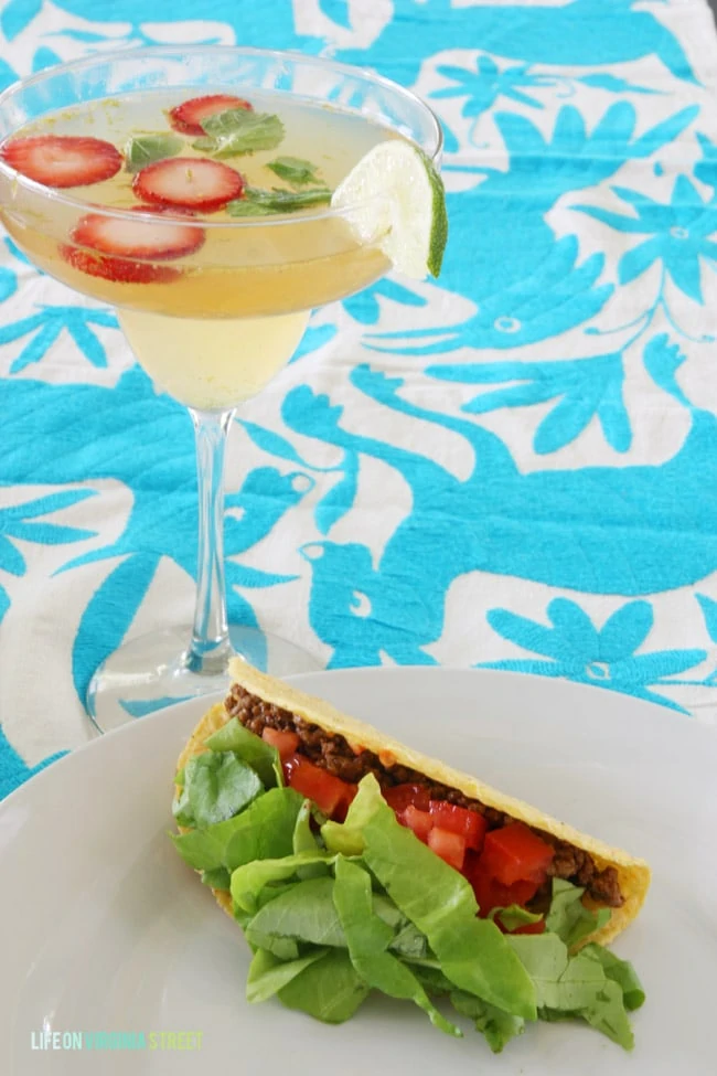 Our tacos were simple and homemade but still delicious with this Champagne Sangria! - Life On Virginia Street