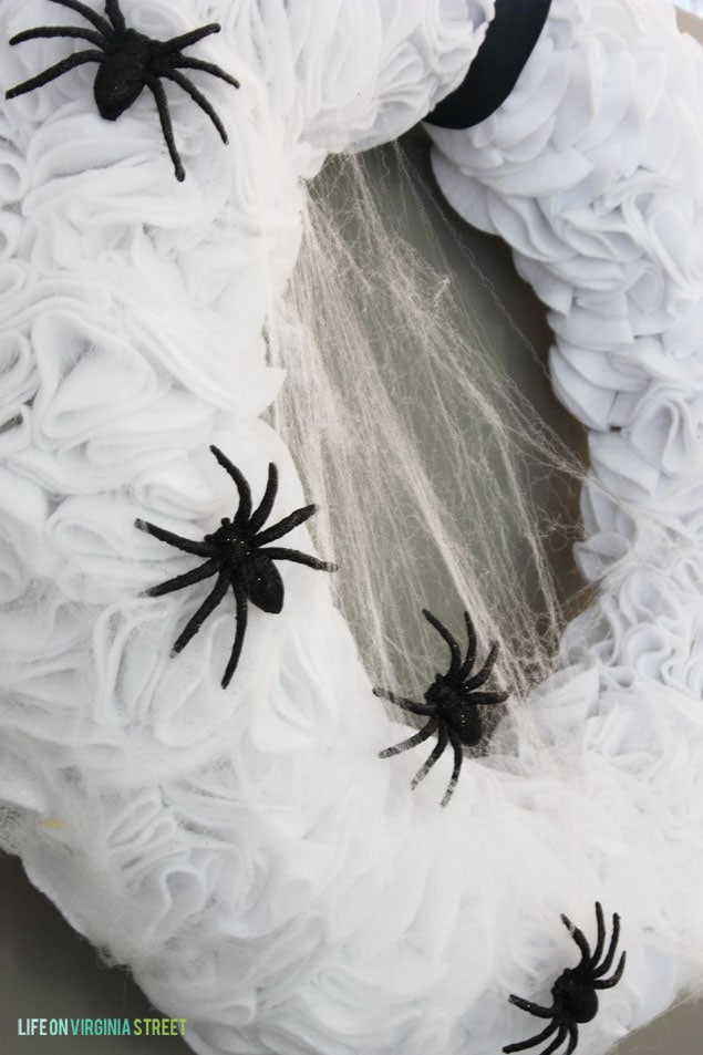 Creepy Felt Ruffle Wreath Details - Life On Virginia Street