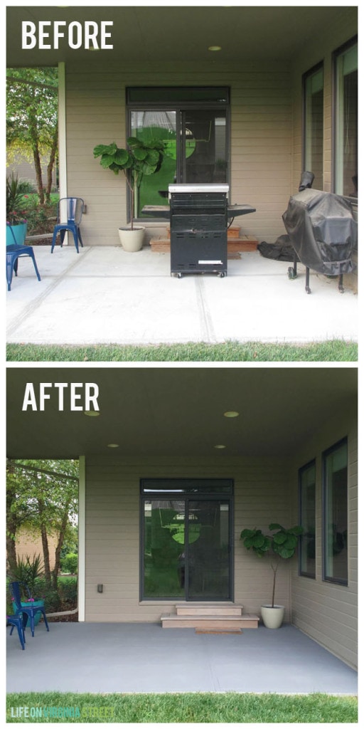 Painted Concrete Patio - Before and After - Life On Virginia Street