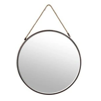 Fun rope and bronze mirror is perfect for any room. 