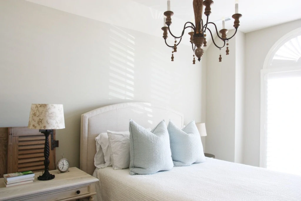 Guest Bedroom main bed and bedside table - Neutral Home Decor - Life On Virginia Street