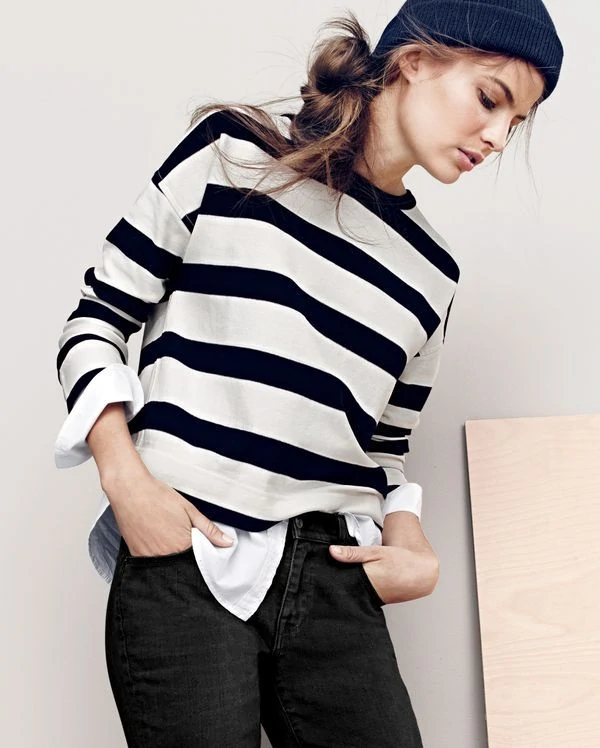 J Crew Striped Shirt with Tails