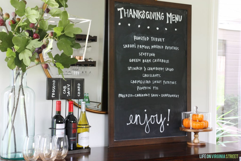 Thanksgiving Menu - Life On Virginia Street