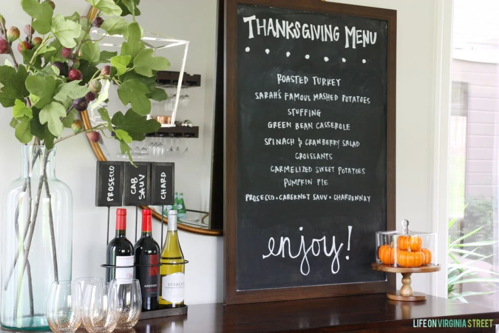 Thanksgiving Menu - Life On Virginia Street