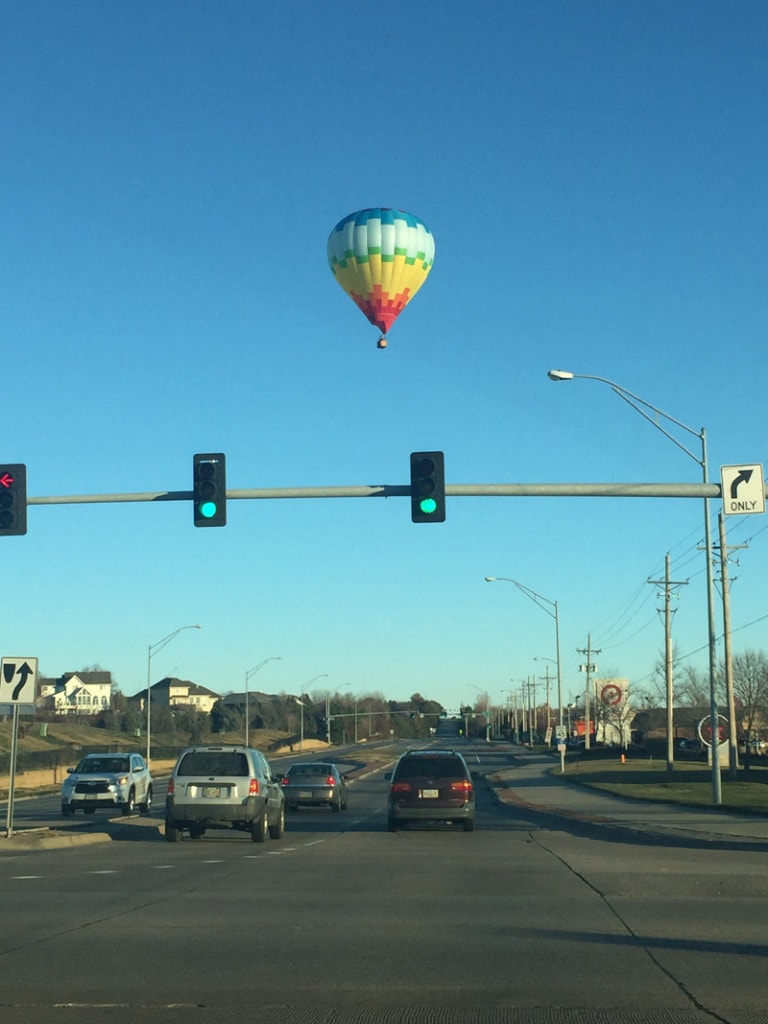 Gorgeous rainbow hot air balloon. 