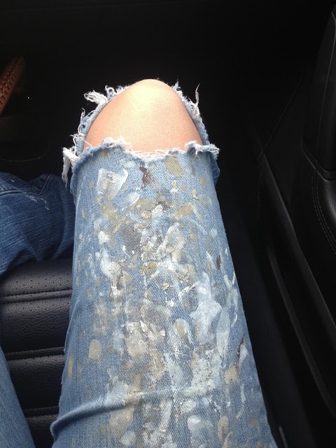DIY Wardrobe: paint jeans