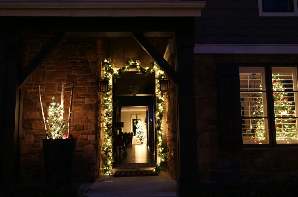 Christmas Front Porch at Night - Life On Virginia Street