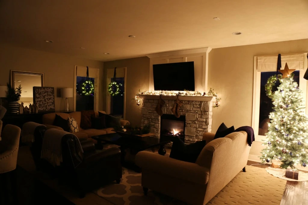 Christmas Living Room at Night - Life On Virginia Street