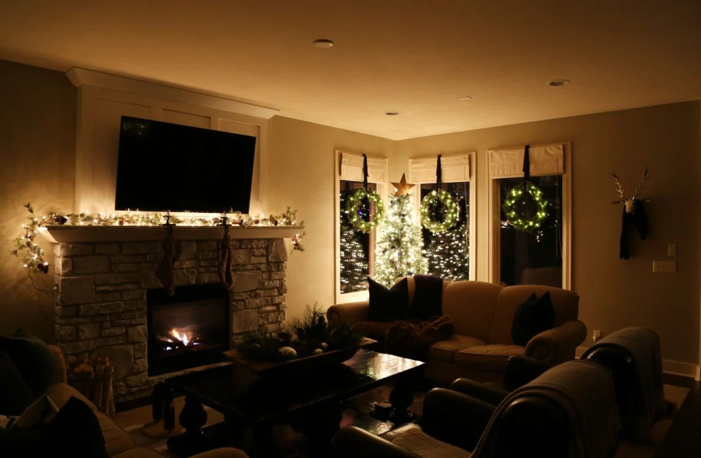 Christmas Living Room at Night - Life On Virginia Street