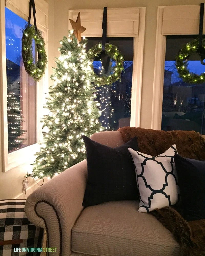 Christmas Living Room at Night - Life On Virginia Street