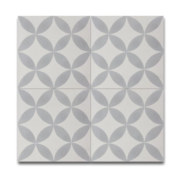 Gray and White Cement and Granite Moroccan Tile