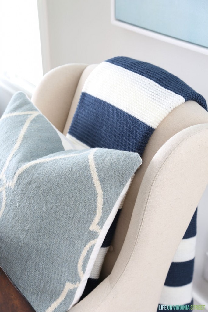 Barbara Gisel Design Blue Nautical Pillow Each Pillow is Custom Made 