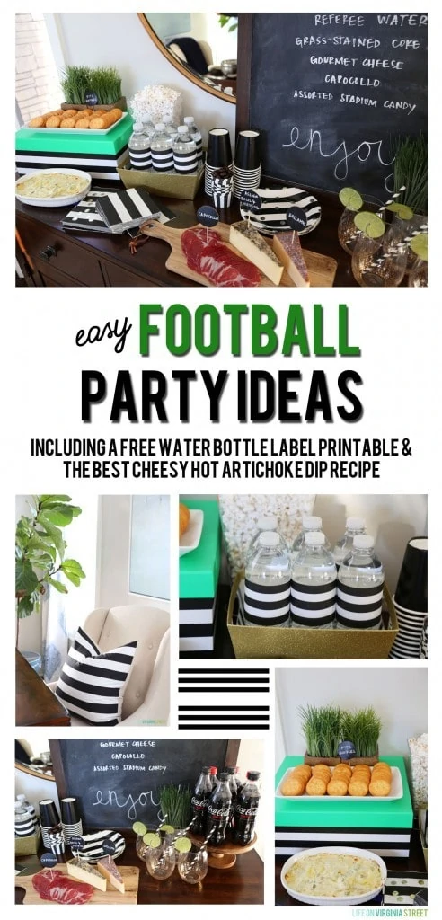 Easy Football Party Ideas graphic.