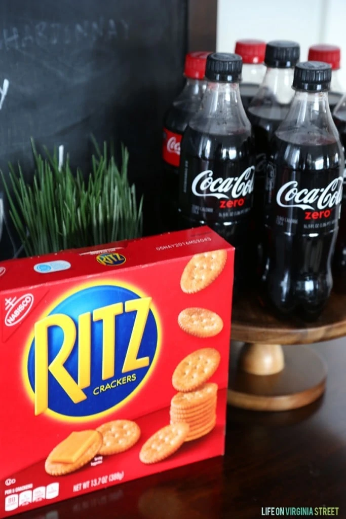 RITZ Crackers and Coke Zero on the table.