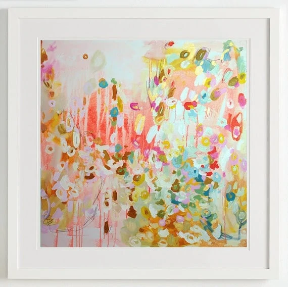 Pink Abstract Art by Michelle Armas