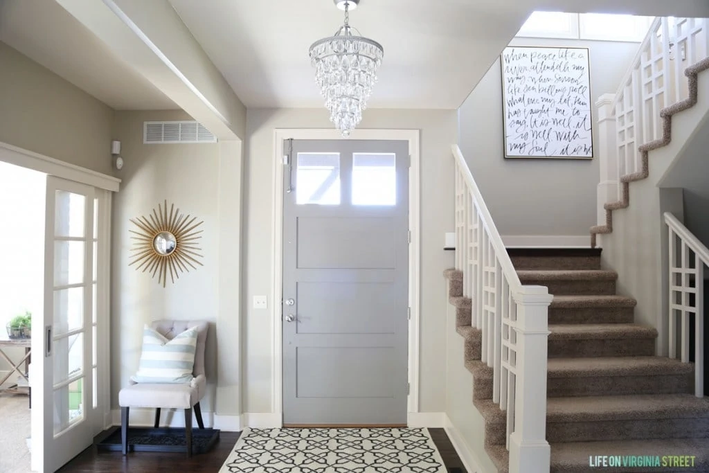 Entryway with Gray Door via Life On Virginia Street