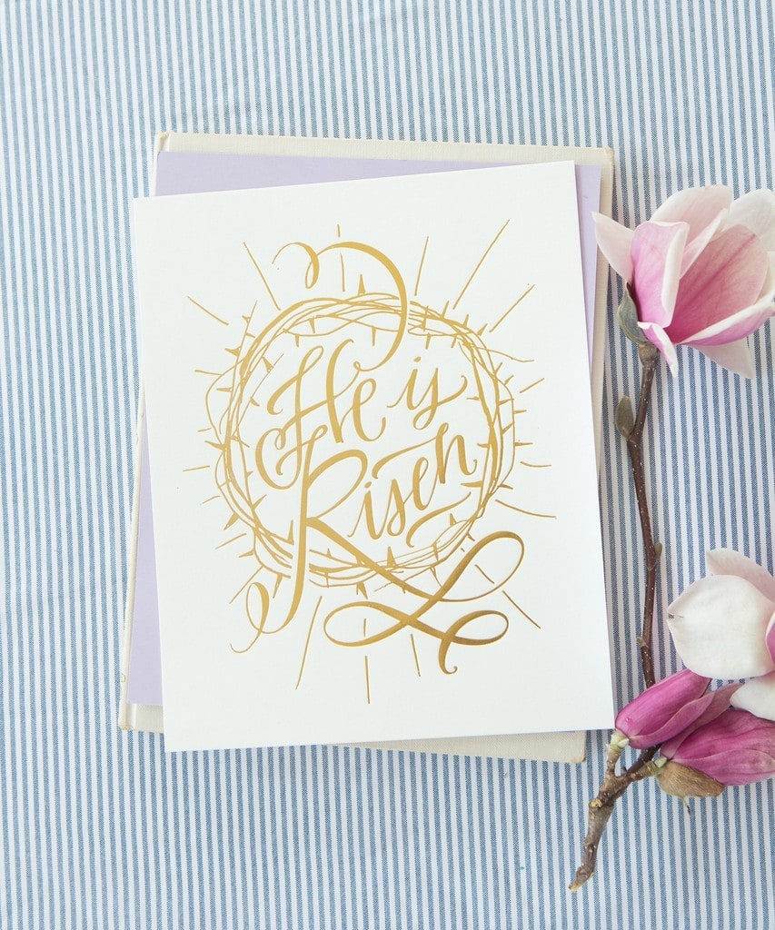 He is Risen print via Lindsay Letters