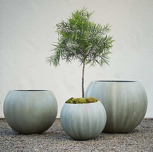 Mossy Fiber Globe Planters