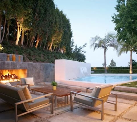 Outdoor fireplace and stone via Markus Canter / Houzz