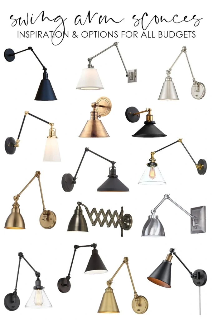A collection of swing arm sconces graphic.