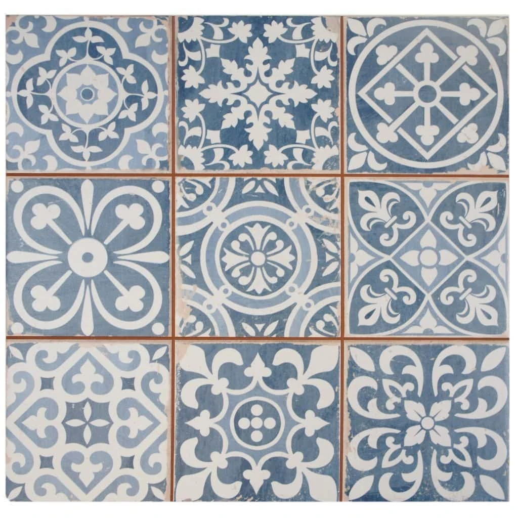 Blue Patterned Ceramic Tile