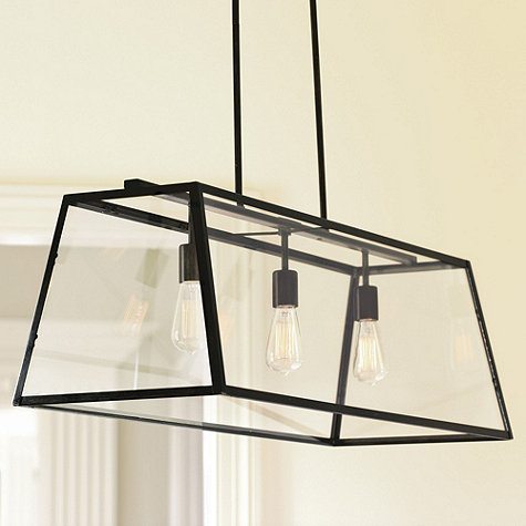 A black Eldridge Rectangular Pendant light.