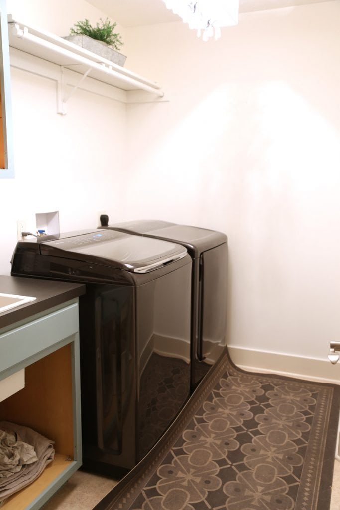 Laundry Room In Progress with Rug
