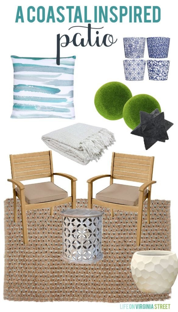 A Coastal Inspired Patio Design Board via Life On Virginia Street